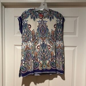 Johnny Was Multicolor Paisley Blouse